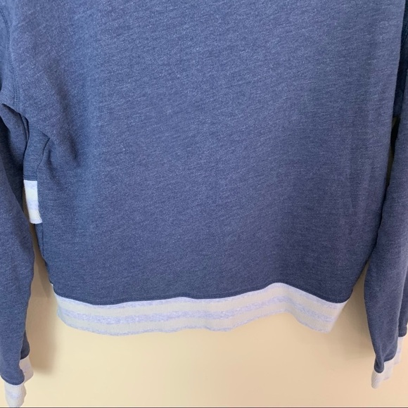 [Victoria's Secret] Blue Long Sleeve Cropped Crewneck Crossover Hem Sweater - Picture 10 of 10